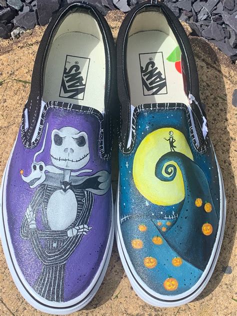 Nightmare Before Christmas Custom Shoes vans Hand painted | Etsy