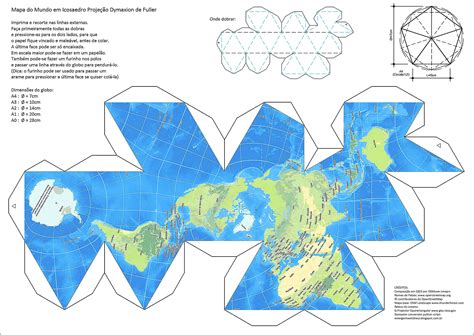 smaprs's Diary | World Map in Dymaxion Projection (print-cut-fold-and ...