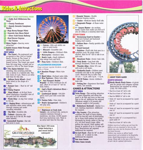 Great Escape - 2006 Park Map