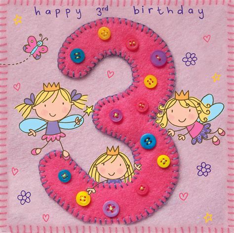 Buy Twizler 3rd Birthday Card for Girl with Fairy Princess and ...