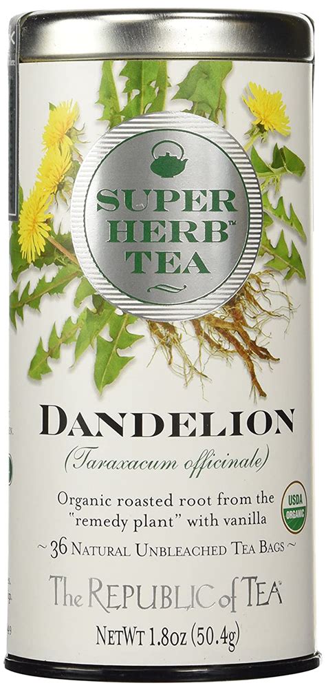 The Republic Of Tea Organic Dandelion Superherb Herbal Tea, 36 Tea Bags ...