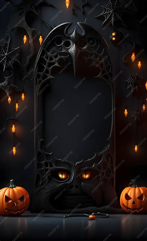 Premium AI Image | Spooky halloween frame background