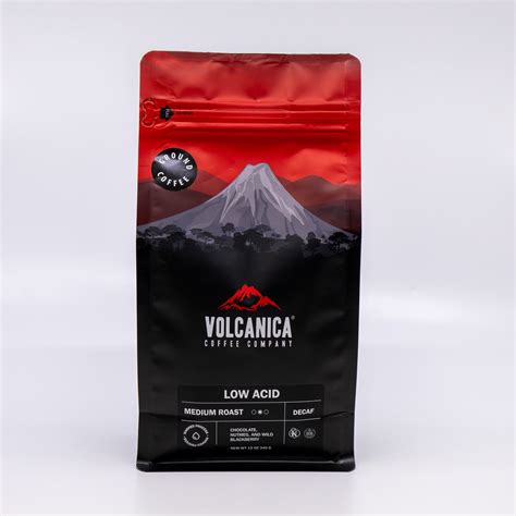 Volcanica Coffee Low Acid Decaf Coffee, Ground, Blend of Natural Low ...