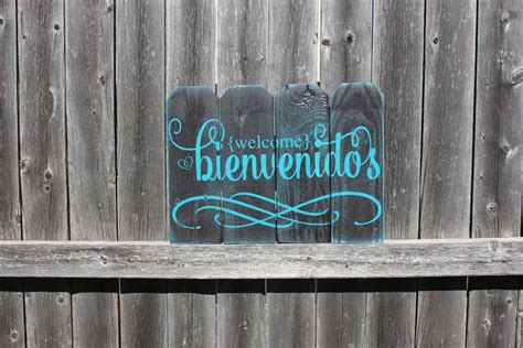 Bienvenidos Sign Welcome Sign Bienvenidos Wood Sign Door