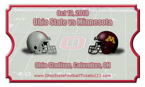 Ohio State Buckeyes vs Minnesota Golden Gophers Football Tickets | Oct ...