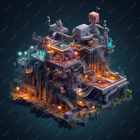 Premium AI Image | fart isometric Minecraft themed stacked wallpaper