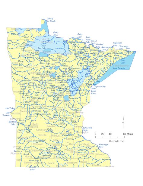 Minnesota's Rivers and Lakes - CCCarto.com