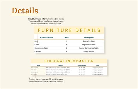 Furniture Inventory Template in Excel, Google Sheets - Download ...