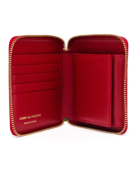 Lyst - Comme Des Garçons Leather Zip Wallet in Red for Men