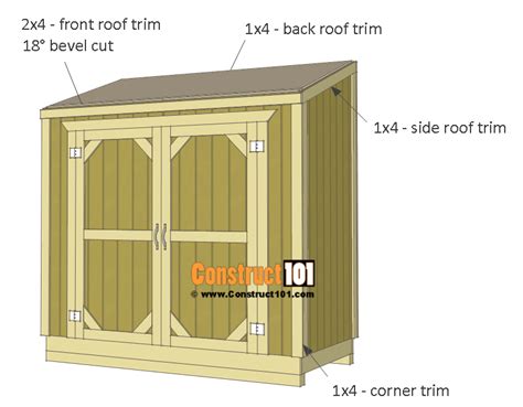 Lean To Shed Plans - 4x8 - Step-By-Step Plans - Construct101