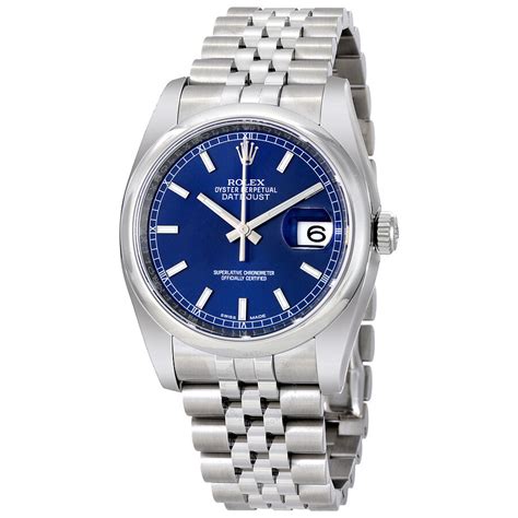 Rolex Datejust 36 Blue Dial Stainless Steel Jubilee Bracelet Automatic ...