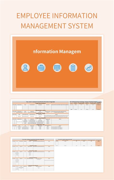 Employee Information Management System Excel Template And Google Sheets File For Free Download ...