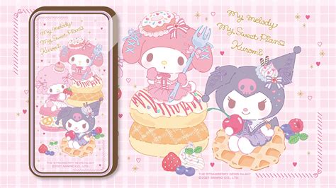 Cute My Melody + Kuromi + My Sweet Piano Desserts Wallpaper - Kawaii Hoshi