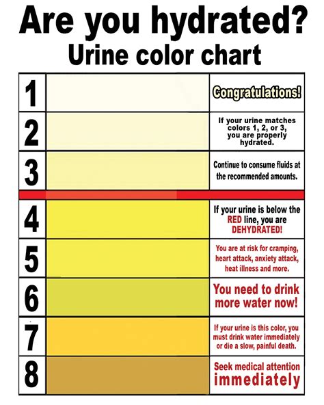 Colors Of Urine Chart Printable