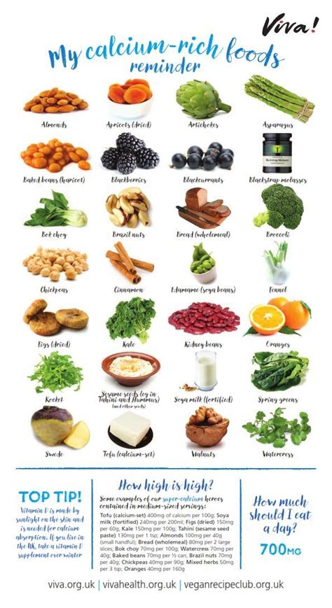 Calcium rich foods wallchart | Viva! Health | Foods with calcium, Diet and nutrition, Vegan ...