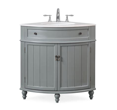 24" Thomasville Gray Modern Corner Bathroom Vanity - Walmart.com