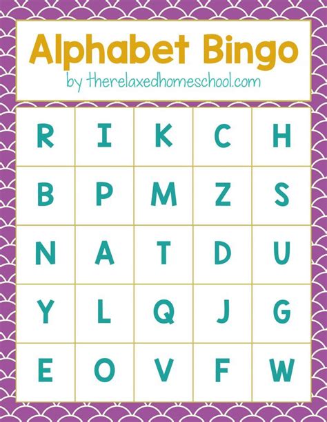 FREE Alphabet Bingo card printable! Download this free printable to help your pres… | Alphabet ...