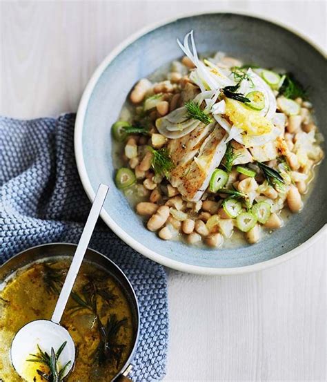 Roast mulloway with white beans, fennel and lemon recipe | Recipe | Fennel recipes, Recipes ...