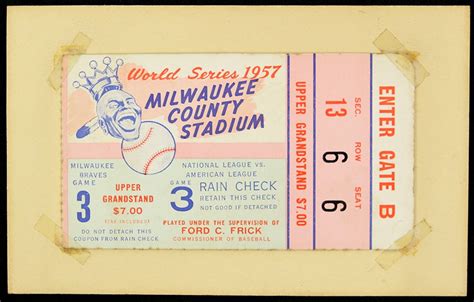 Lot Detail - 1957 Milwaukee Braves New York Yankees County Stadium ...