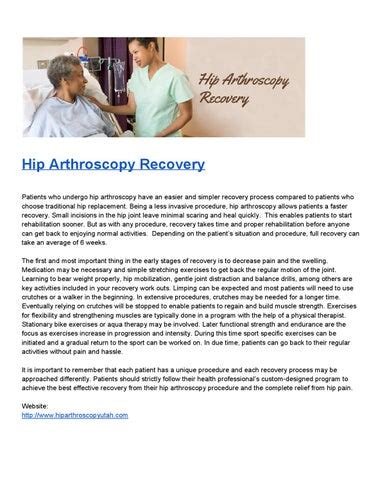 Hip Arthroscopy Recovery by Hip Arthroscopy Utah - Issuu