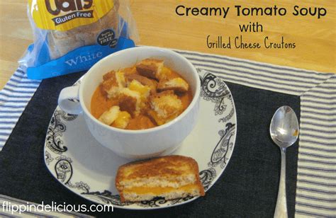 Creamy Tomato Soup with Grilled Cheese Croutons