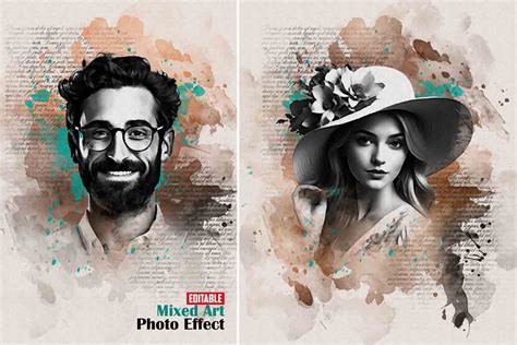 Photoshop Action - Watercolor painting sketch photo effect