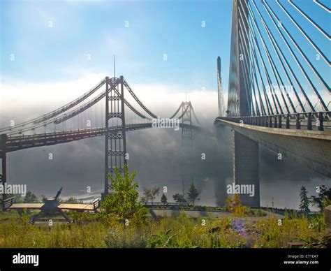 Penobscot Narrows Bridge in Bucksport Maine Stock Photo - Alamy