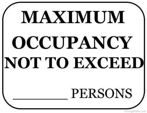 Printable Maximum Occupancy Sign | Word template, Signs, Business signs