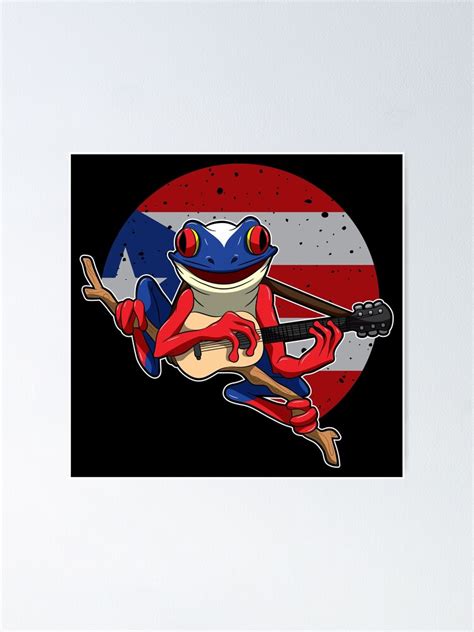 "Guitar Playing Coqui Frog - Puerto Rico Animal" Poster by anziehend | Redbubble