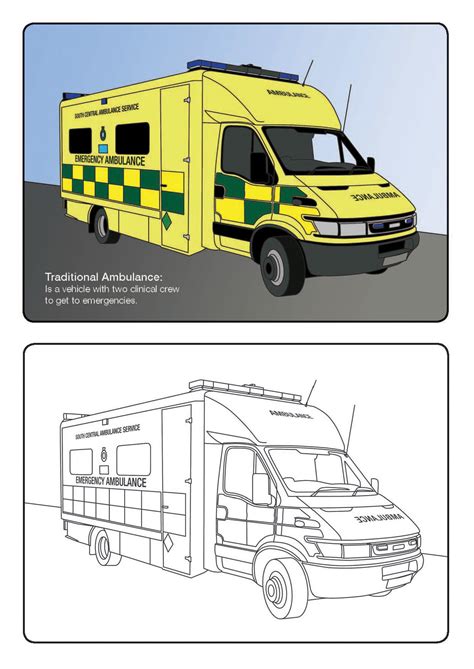 Ambulance Colouring Sheets