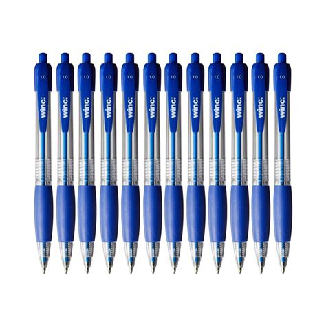 Winc Retractable Ballpoint Pen Medium 1.0mm Blue Box 12 | Winc