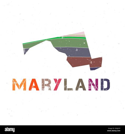 Maryland map design. Shape of the us state with beautiful geometric ...