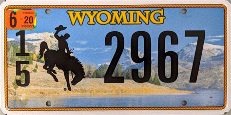 2020 Wyoming License Plate (15 2967)