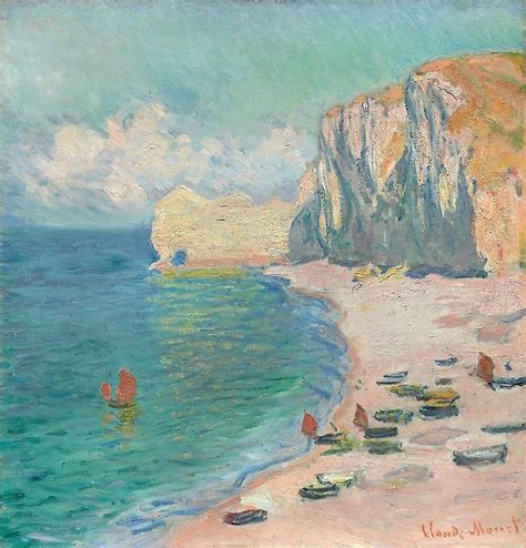 Étretat: The Beach and the Falaise d'Amont, Claude Monet, 1885 oil on canvas | Claude monet art ...