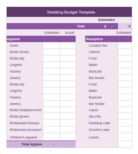 FREE 8+ Wedding Budget Samples in Google Docs | Google Sheets | Excel ...