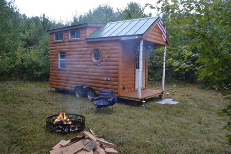 Tiny Log Cabin on Wheels by Rolling Cabins