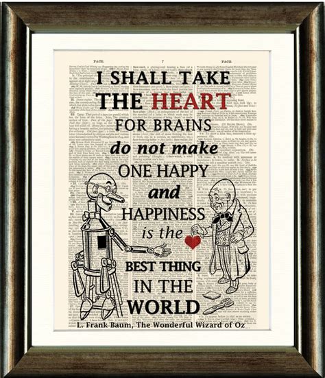 Wizard of Oz Tin Man Heart Quote 2-vintage Book Page Print - Etsy