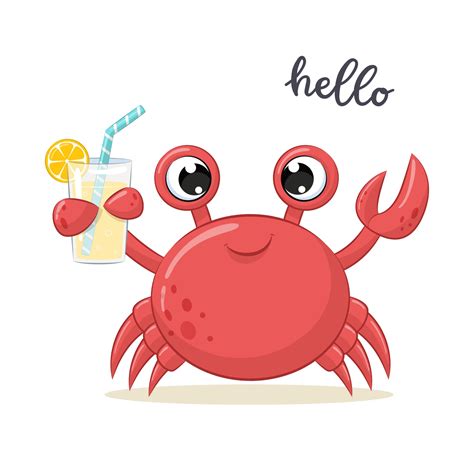 Cute crab illustration. Vector cartoon illustration. 3242219 Vector Art ...