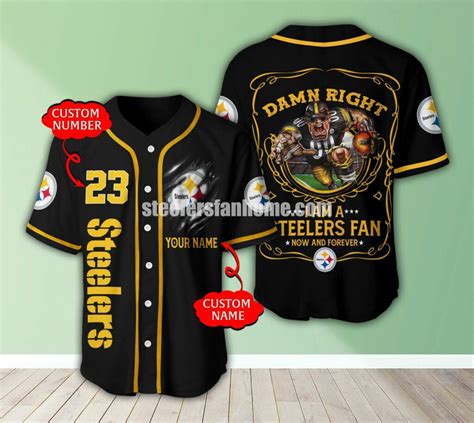 Pittsburgh Steelers NFL 3D Personalized Baseball Jersey - Steelersfanhome.com