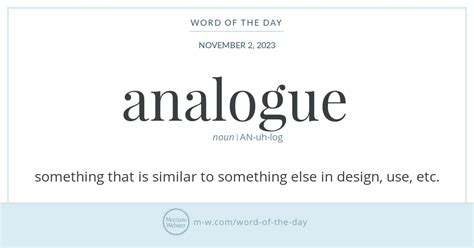 Word of the Day: Analogue | Merriam-Webster