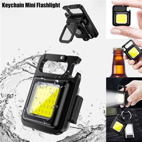 Rechargeable Mini USB Rechargeable Keychain Flashlight Keychain Waterproof, Portable, 4 Light ...