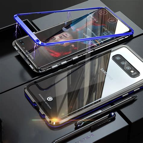 Toraise For Samsung Galaxy S10 Plus Case Clear Tempered PC + Built in ...