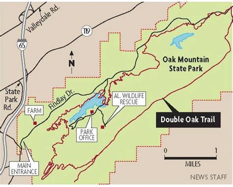 Oak Mountain State Park Trail Map - Printable Map