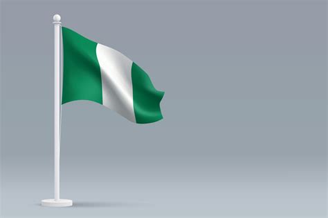 3d realistic national Nigeria flag isolated on gray background 28648289 Vector Art at Vecteezy