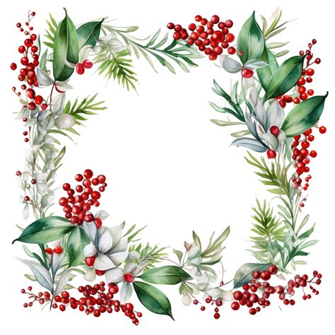Fabulous Winter Illustration Of Christmas Plants Frame, Winter Card, Christmas Winter, December ...