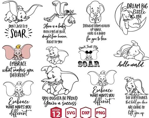 Dumbo Quotes SVG, Dumbo svg, Dumbo Quotes, Dumbo cut file, Dumbo Quotes ...