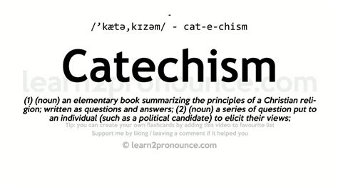 Pronunciation of Catechism | Definition of Catechism - YouTube