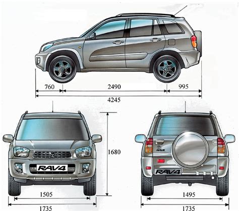 Toyota rav4 1999 dimensions