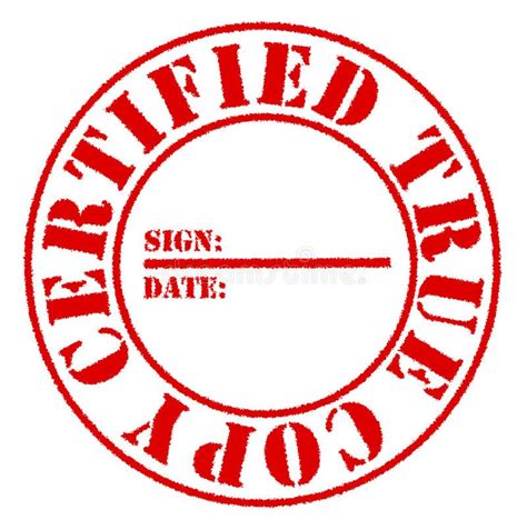 Certified True Copy Red Stamp Effect