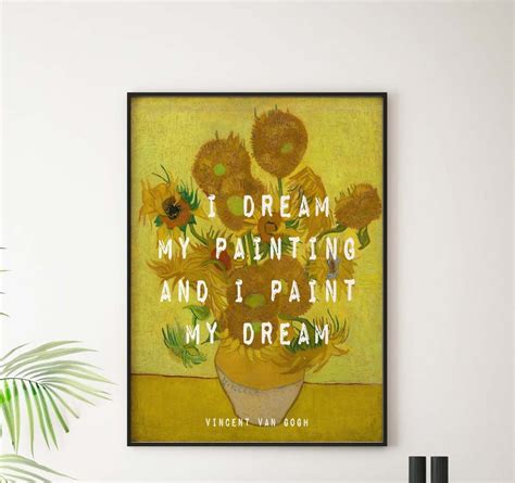 Vincent Van Gogh Art Quote Print With Sunflowers Background - Etsy